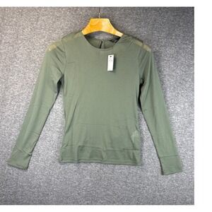 Banana Republic Womens XS LS Crewneck Mesh Top Douglas Green Night Out Party NWT